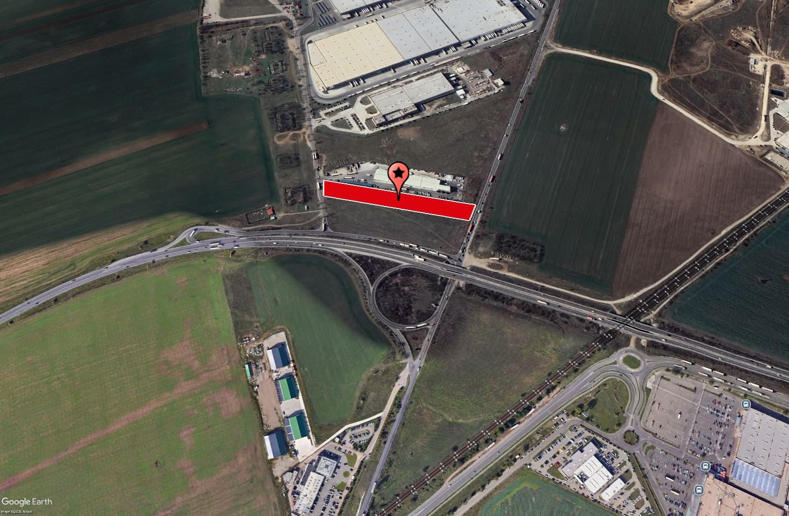 Teren intravilan, vedere de sus